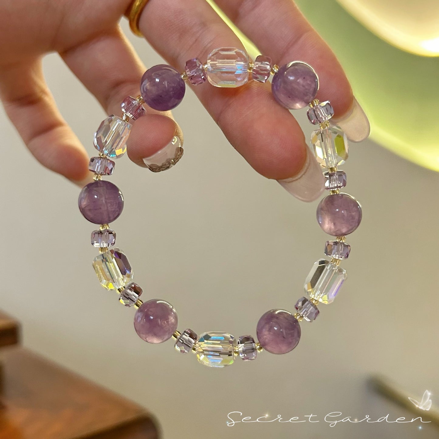 Crystal Light Luxury High-grade Amethyst Citrine Pink Twin Natural Bracelet