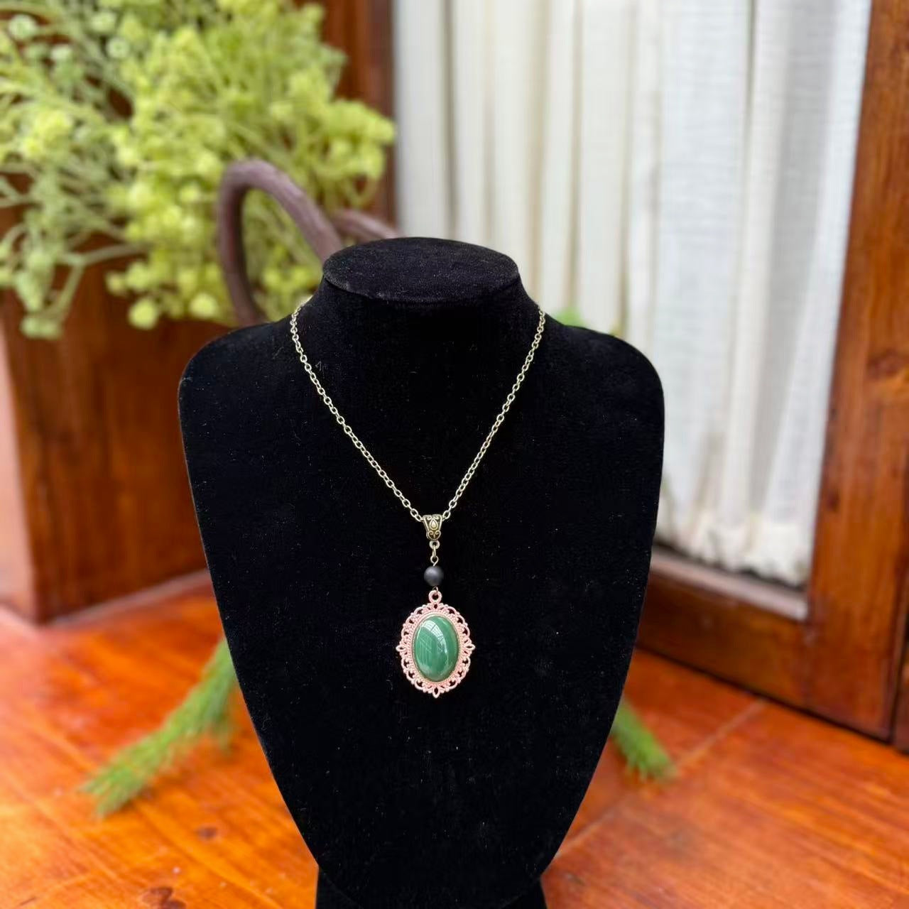 Personality Red Blue Green Gemstone Copper Pendants