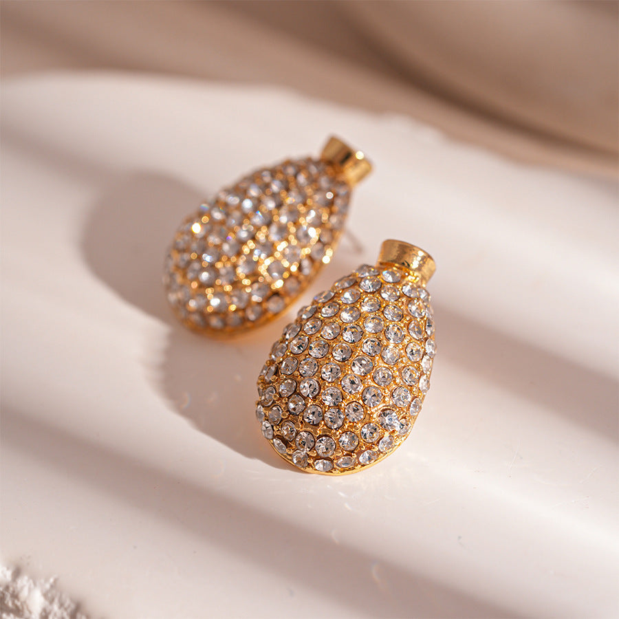 Sier Needle Retro Oval Geometric French Vintage Court Style Jewelry Set