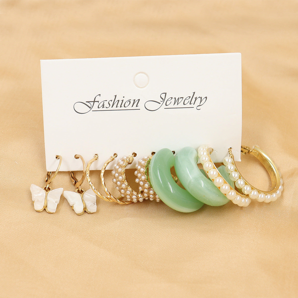 Women's Fresh Summer Versatile Acrylic Round Pairs Plastic Earrings