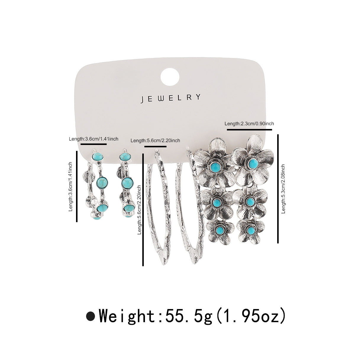 Heart Water Drops Geometric Pairs Earings Stud Earrings