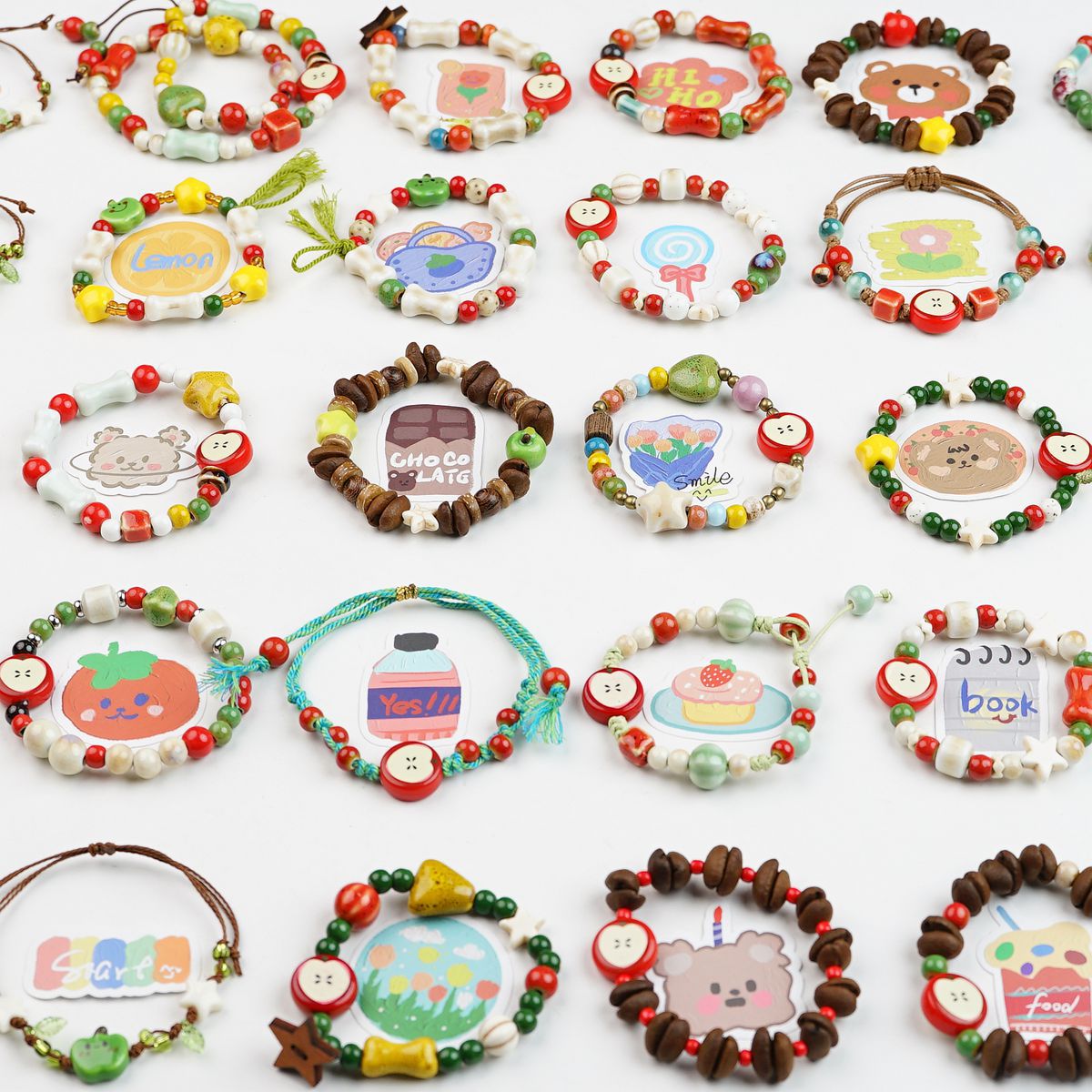 Safe Christmas Ceramic Apple Paradise Couple Bracelets