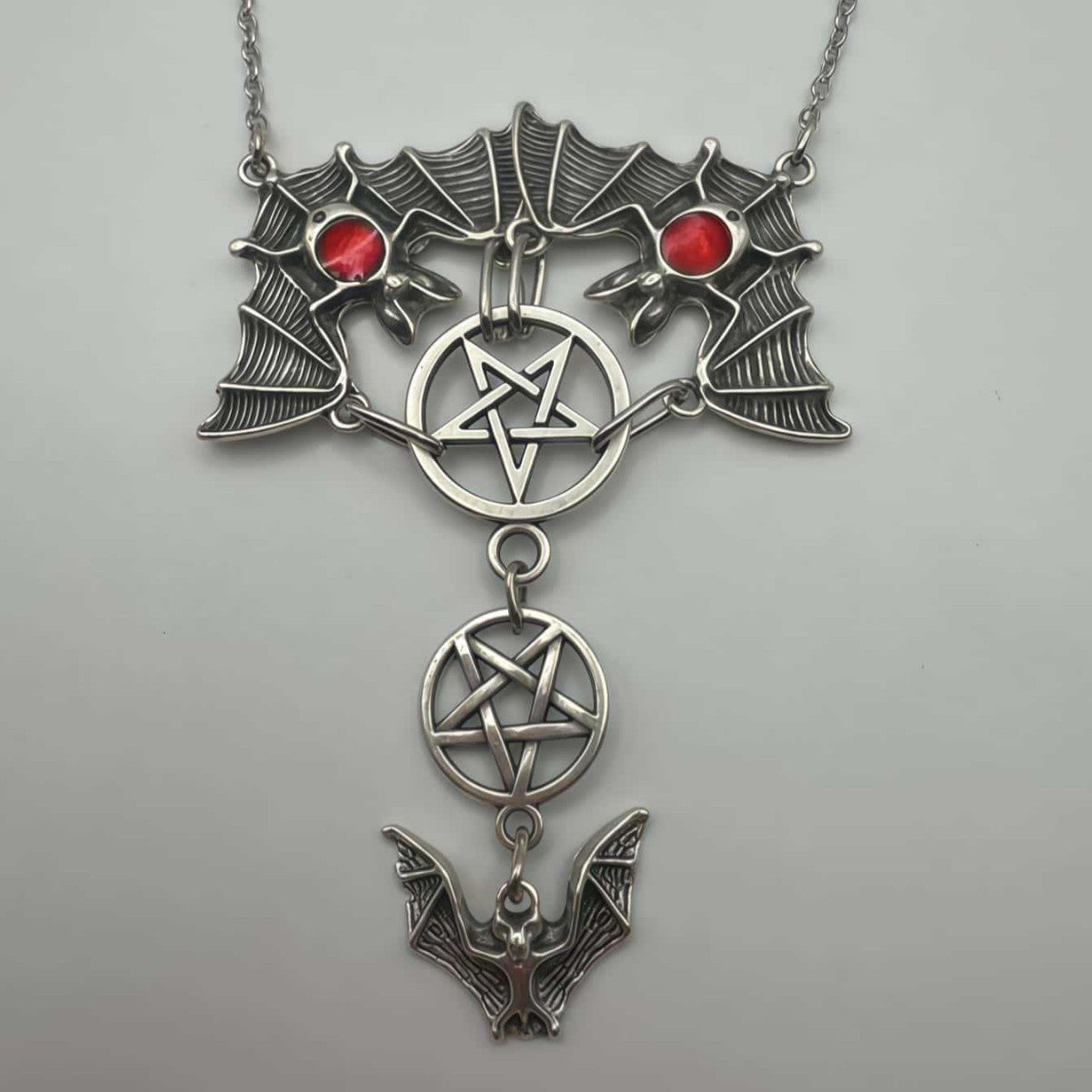 Red Bat Inverted Five-pointed Star Unisex Mysterious Necklaces