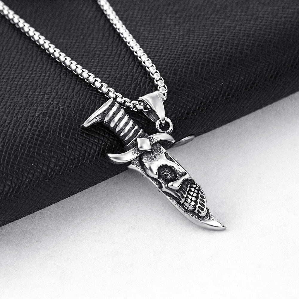 Design Double Sword Pirate Titanium Steel Vintage Halloween Necklaces