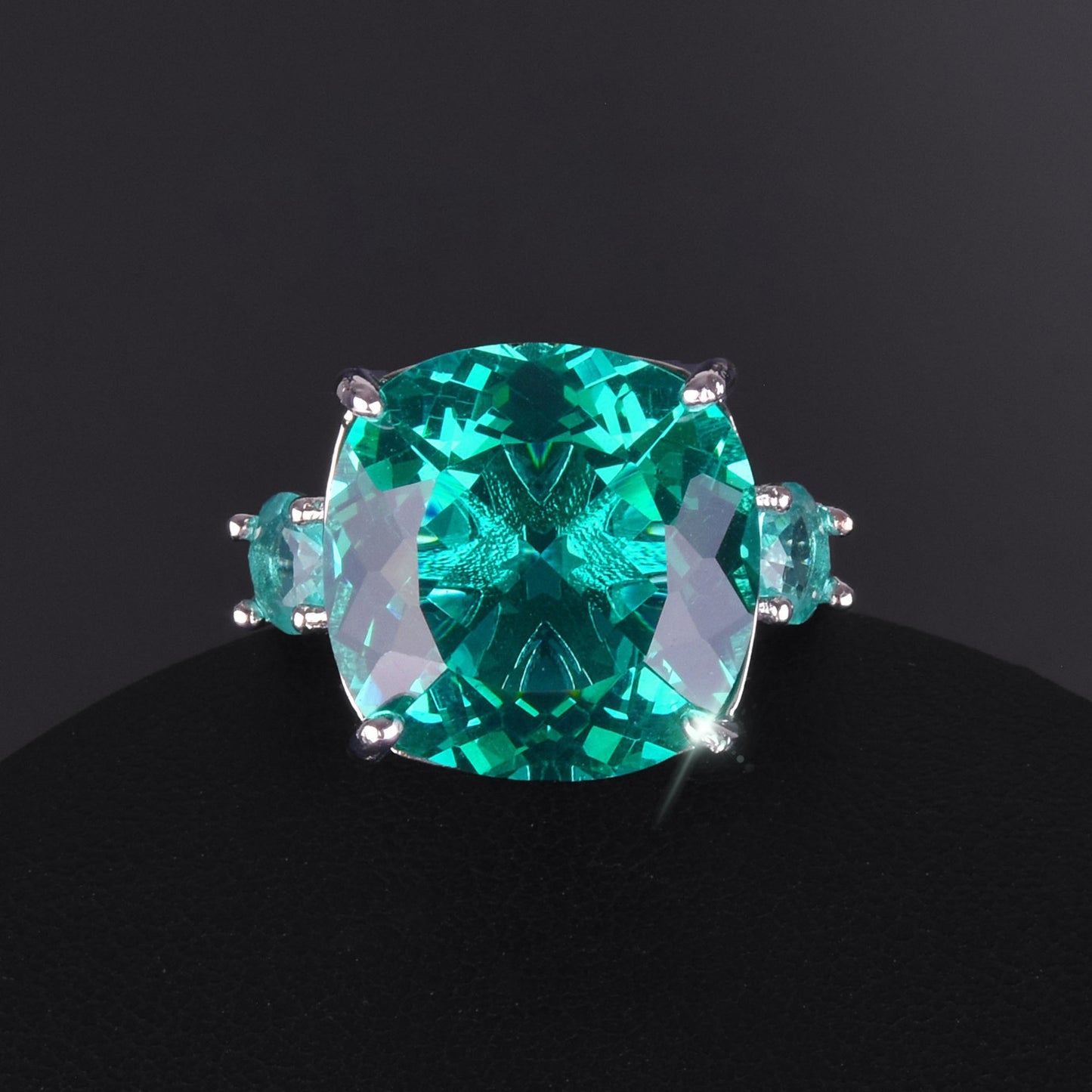 Women's Live Streaming Imitation Paraiba Luxury Full Diamond Redstone Jewelry Set