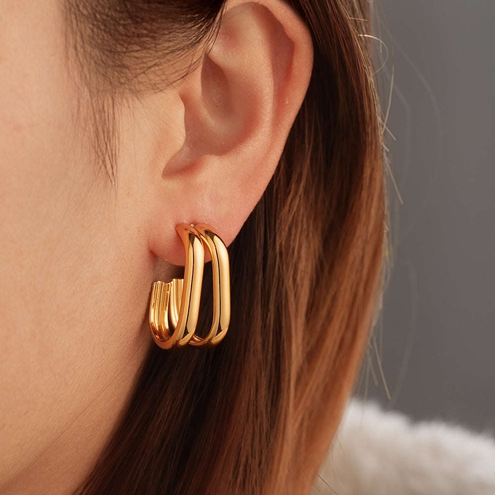Steel Light Luxury High-grade Versatile Design Earrings