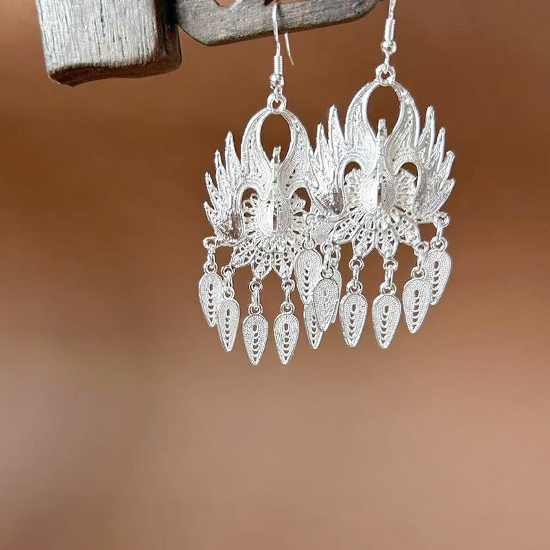 Ethnic Style Peacock Retro Ear Hook Earrings
