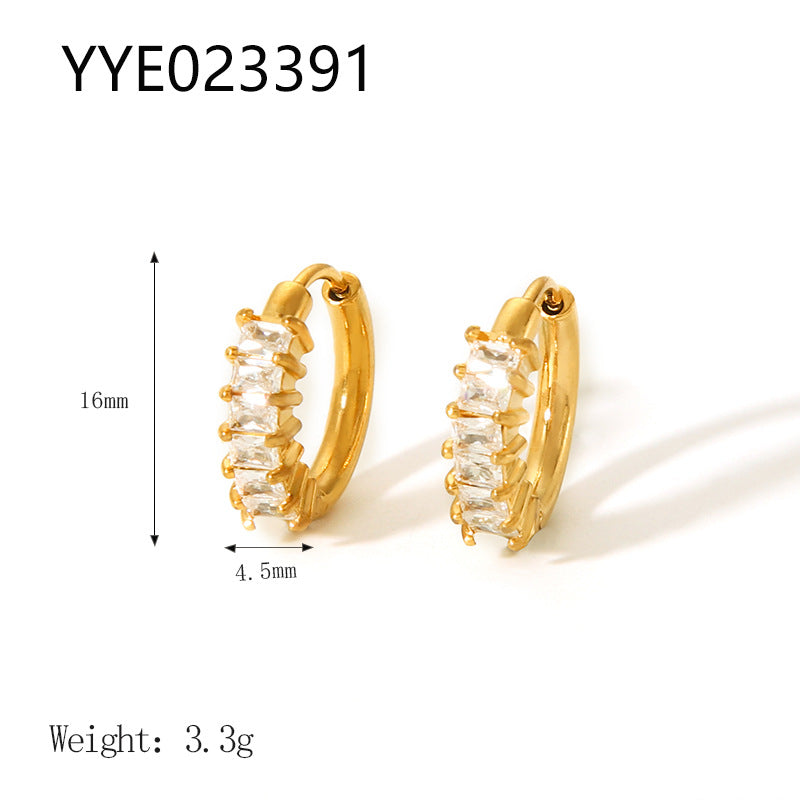 Women's Fashionable Exquisite Stainless Steel Flower Ear Gold-plated Earrings