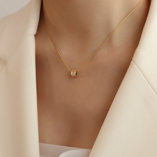 Women's Diamond Geometric Simple Titanium Steel Gold Plated Jewelry Set