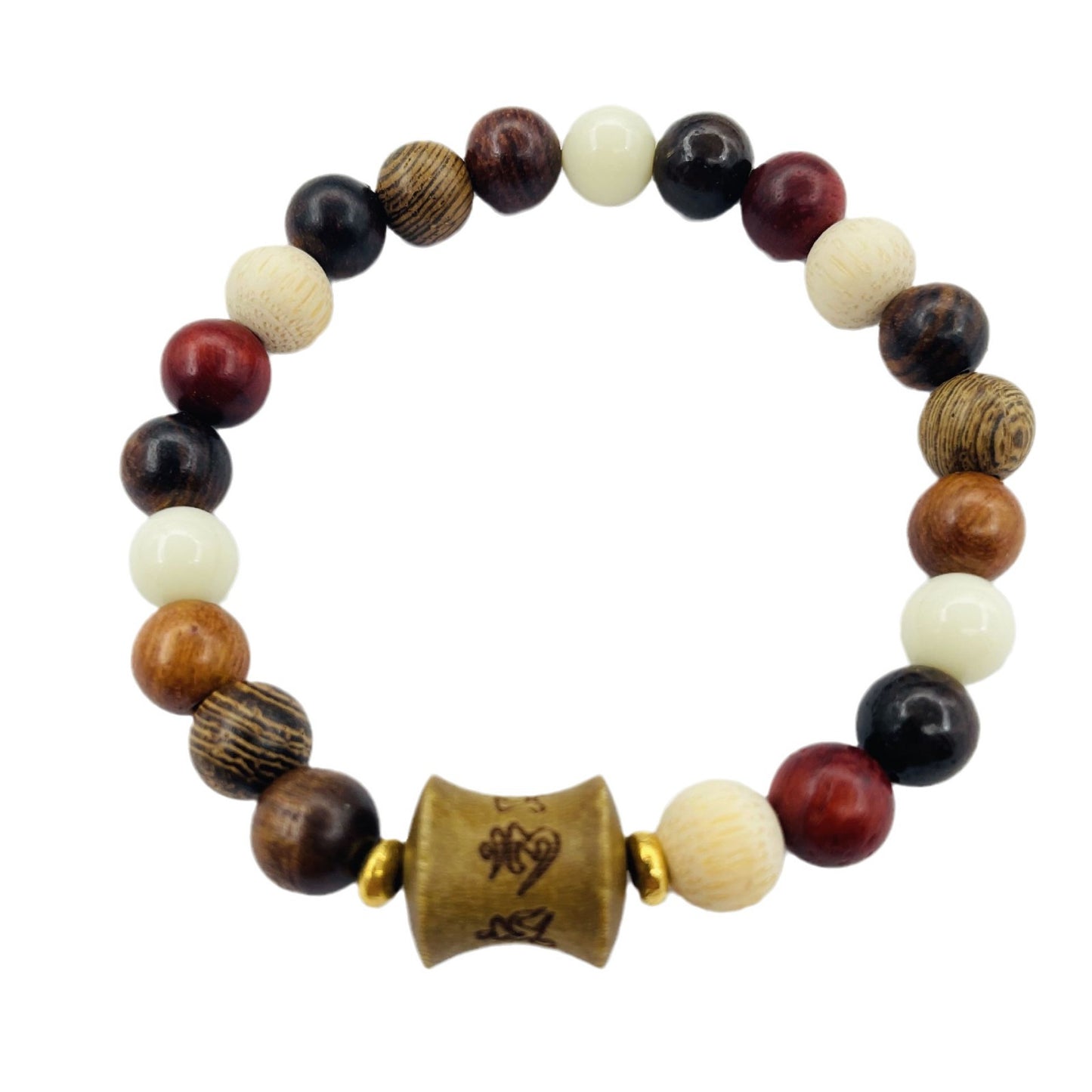 Women's & Men's Ethnic Style Wooden Beaded Six Words Mantra Bracelets