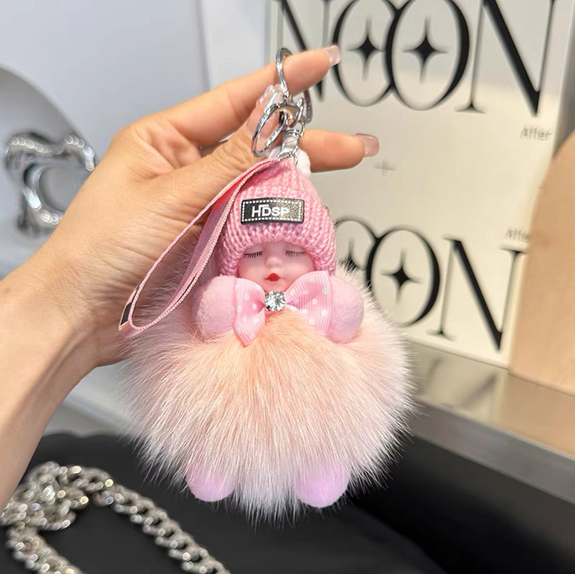 Fox Fur Doll Car Key Decoration Rings