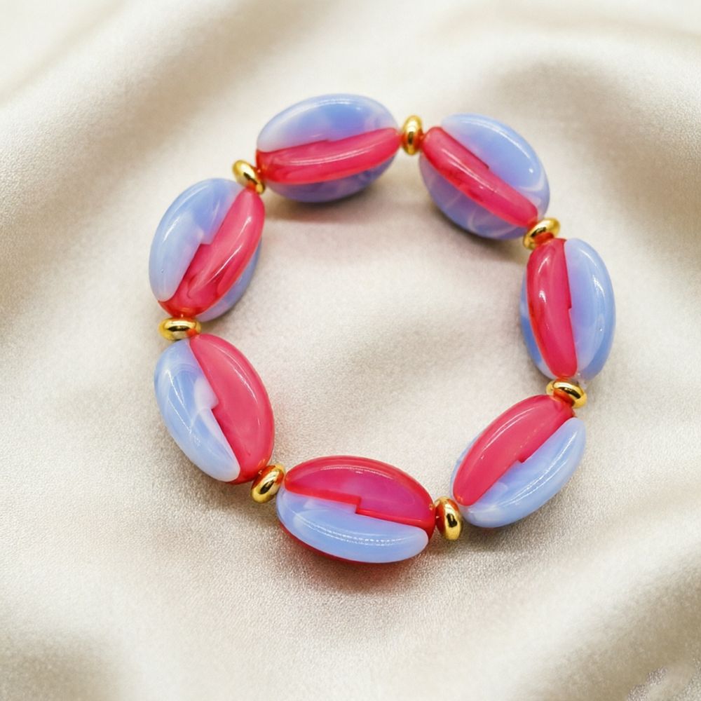 Women's Colorful Acrylic Fashion Elastic String Rainbow Bracelets
