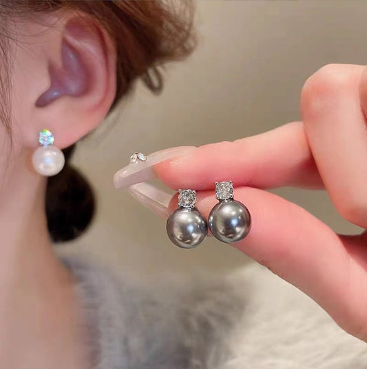 Lux Zircon Pearl Exquisite Versatile High-grade Earrings