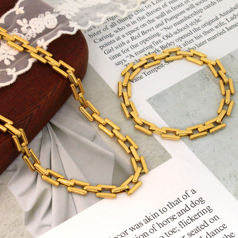 Steel Mouth Female Clavicle Chain Hip Hop Necklaces