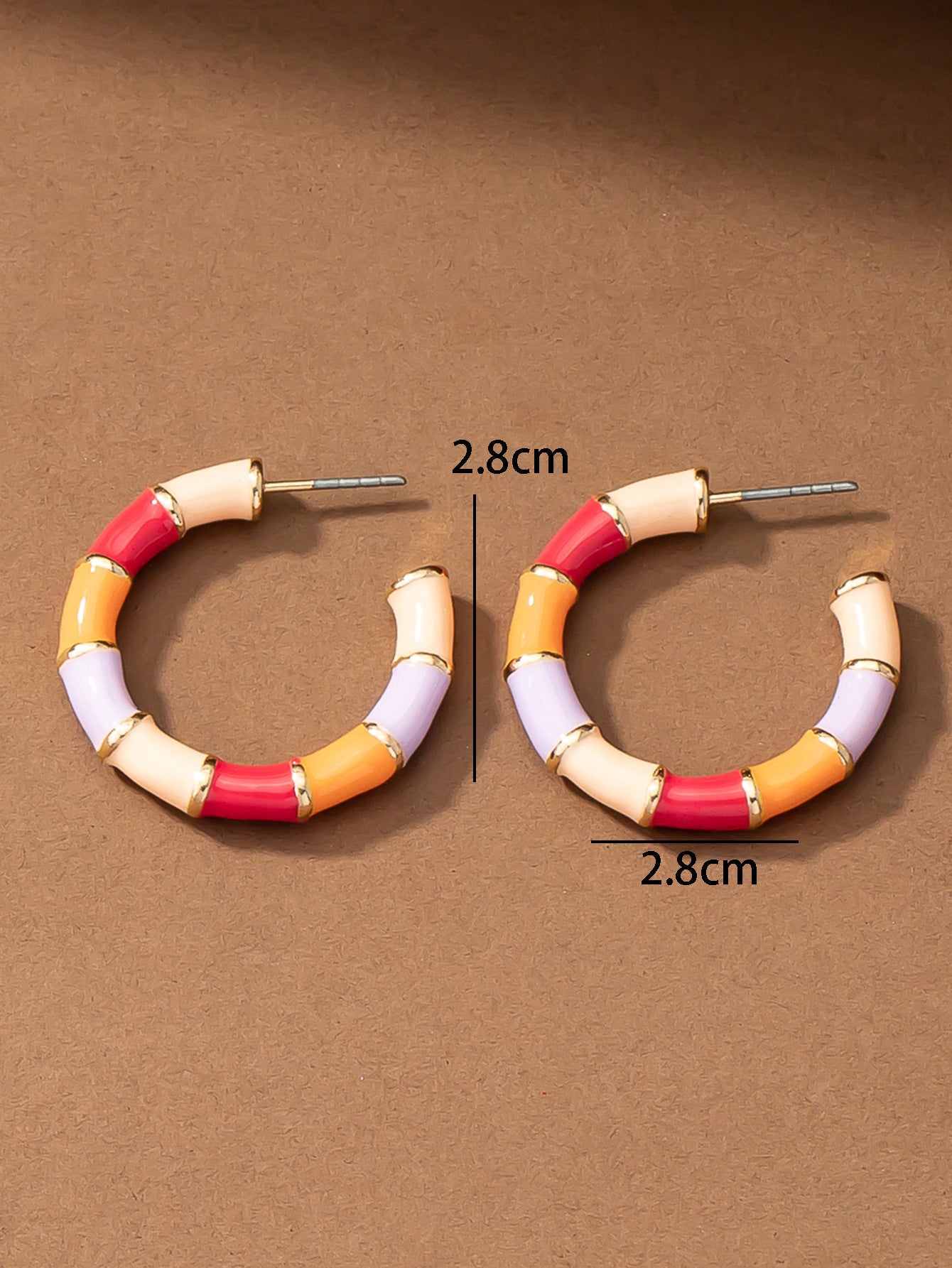 Design Oil Dripping Bamboo Joint White Red Eardrop Ladies Cool Stud Earrings