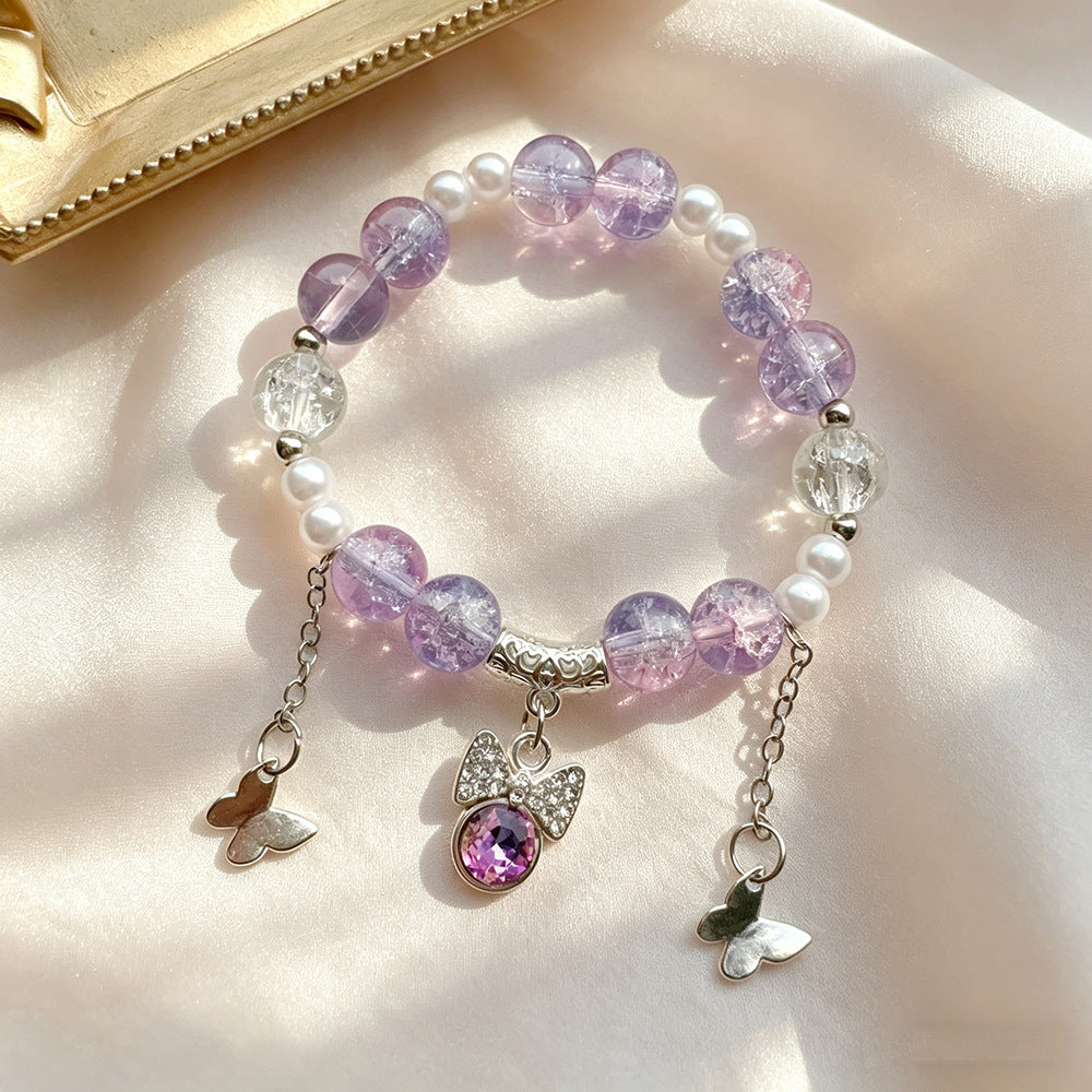Glass Female Crystal Bow Cultural Creative Scenic Spot Bracelets