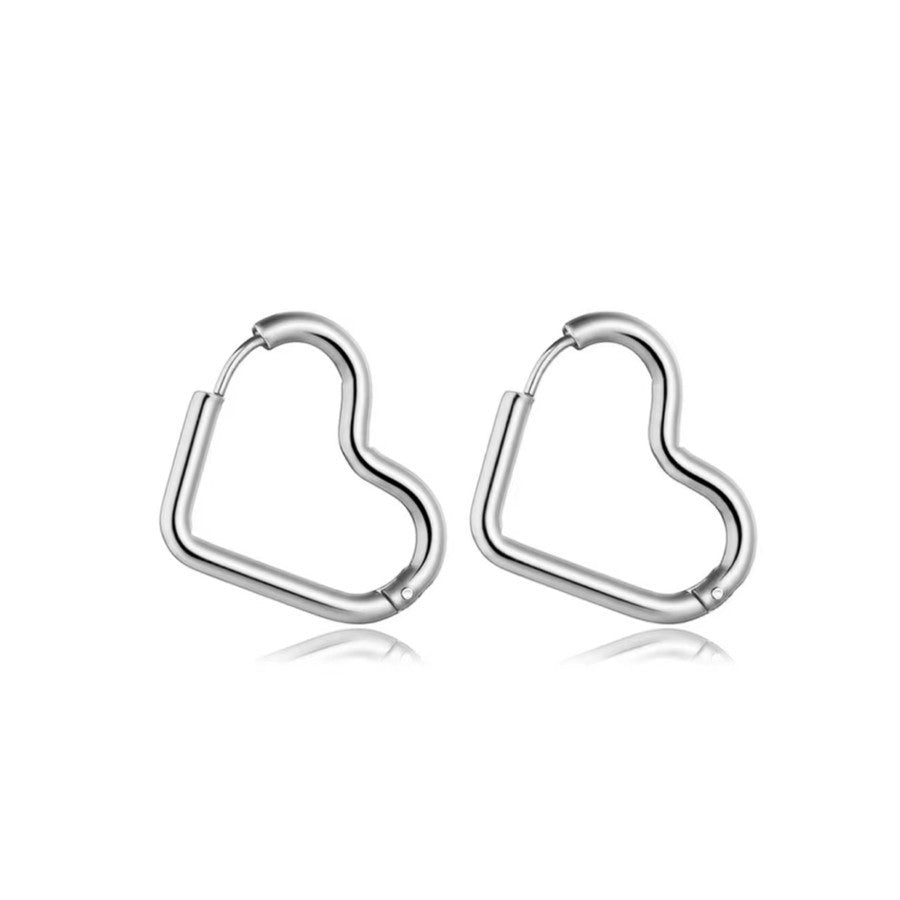 Women's Heart Shape Simple Peach Geometric French Earrings