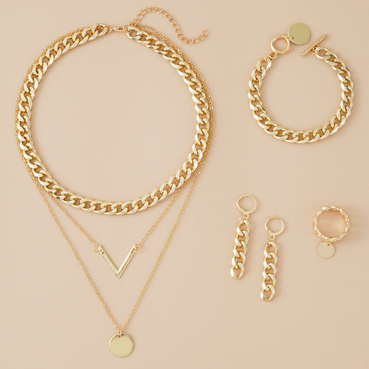 Durable Creative Stylish Aluminum Zipper Chain Jewelry Set
