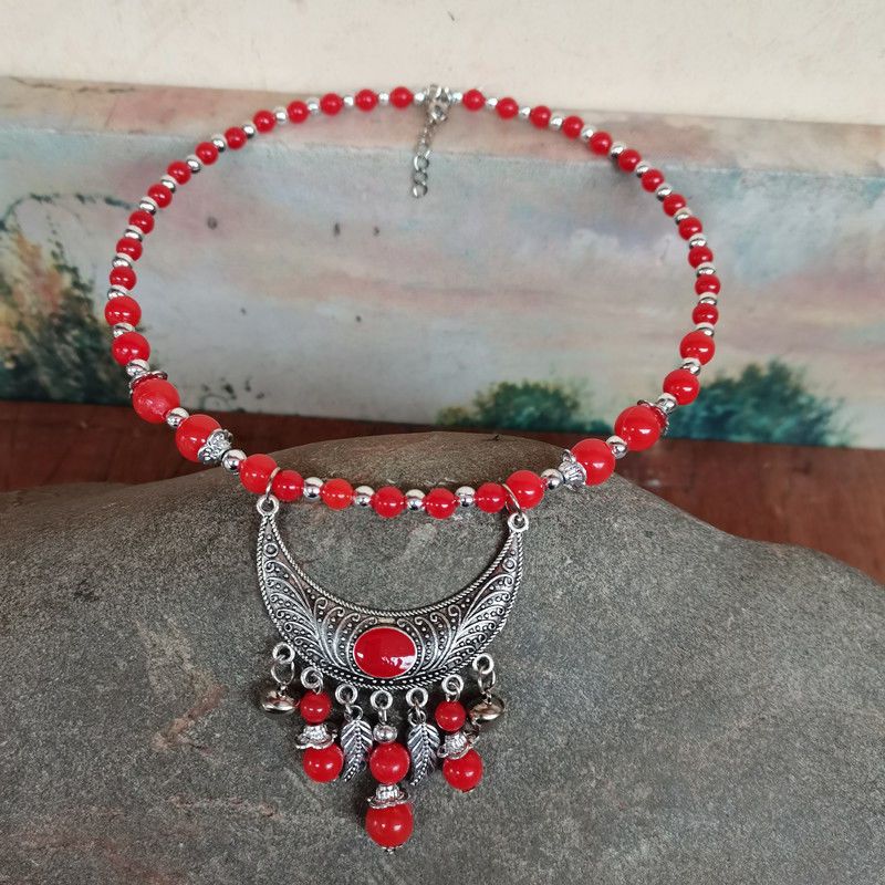 Colorful Beads Choker Sweater Chain Collarbone Collar
