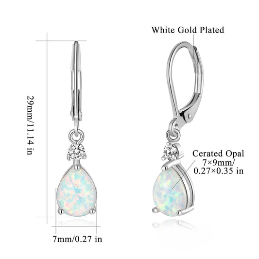 Women's Popular White Opal Drop Single Stud Earrings