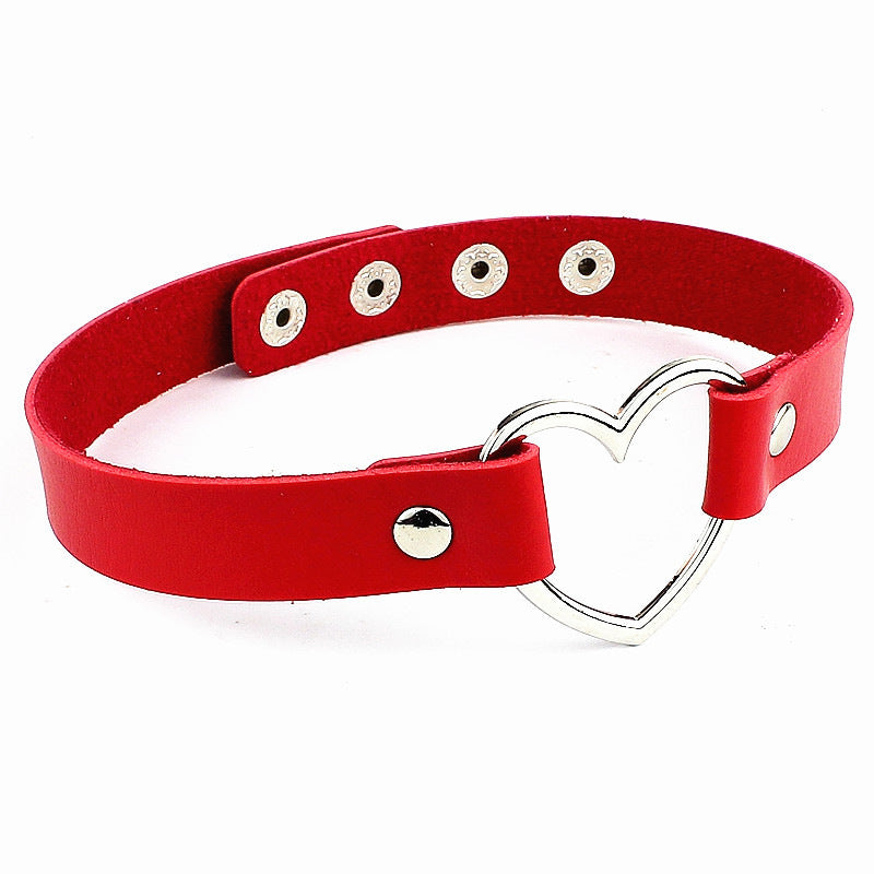 Love Female Neck Band Hand Holding Rope People With Chain Collar