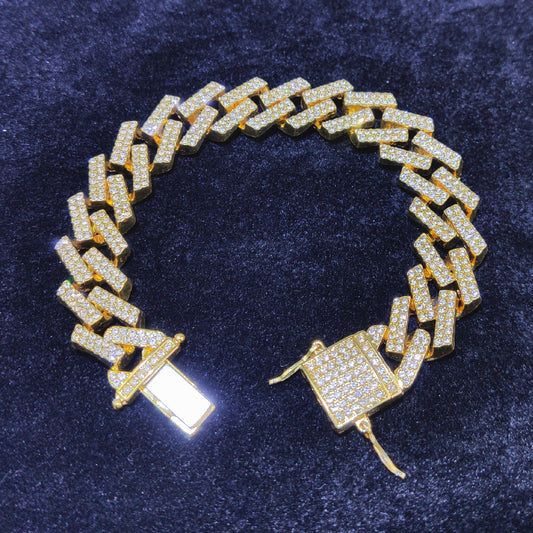 Men's Quadrangle Hip Hop Cuban Link Chain Bracelets