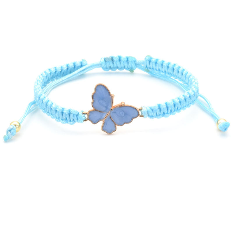 Dripping Butterfly Woven Couple Girlfriends Carrying Strap Minimalist Design Bracelets