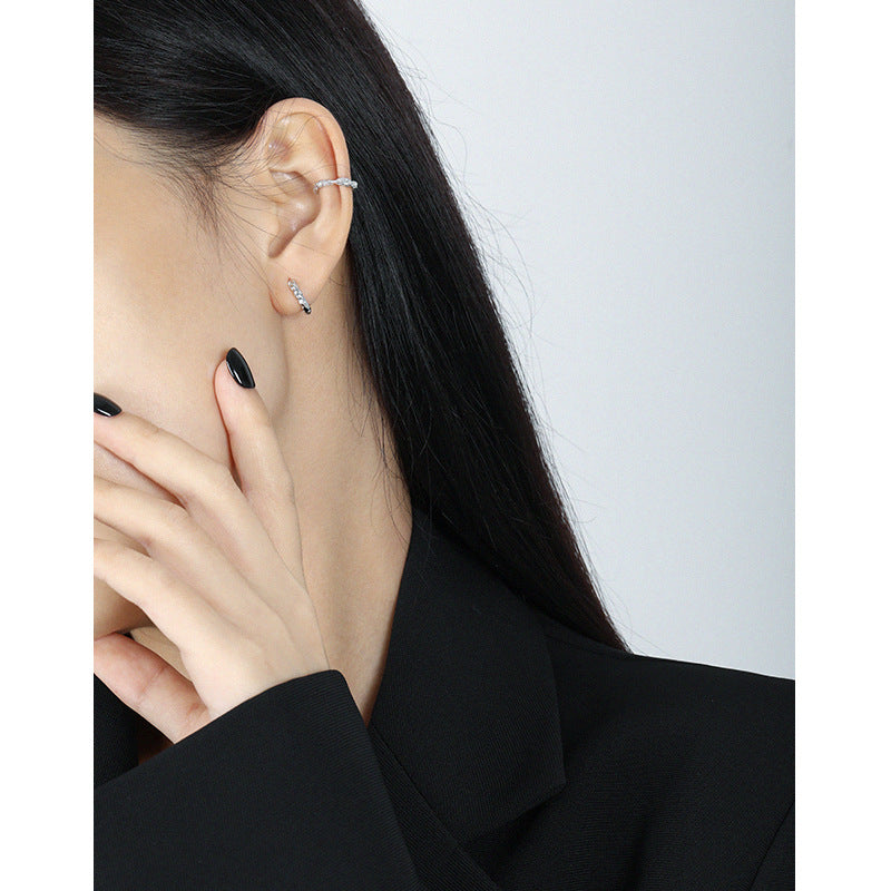 Women's Korean Niche Design Minimalist Geometric Round Textured Earrings