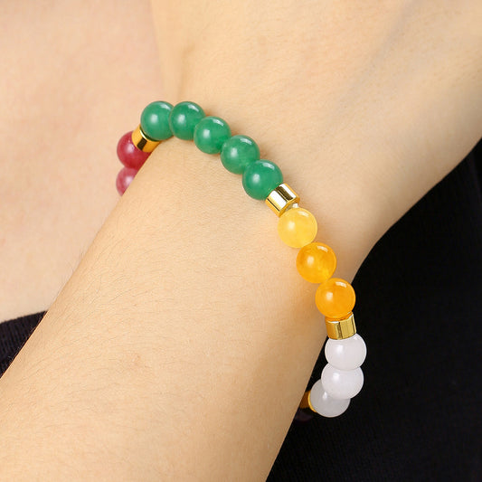 Women's Unisex Natural Stone Citrine Malachite Amethyst Bracelets