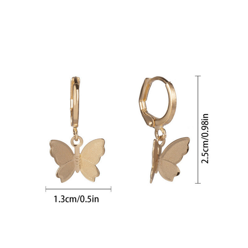 Women's Korean Fashion Sweet Frosted Butterfly Ear Clip Simple Earrings