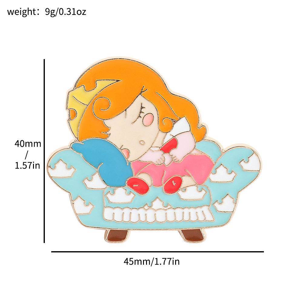 Princess Series Mickey Minnie Dwarf Winnie Brooches
