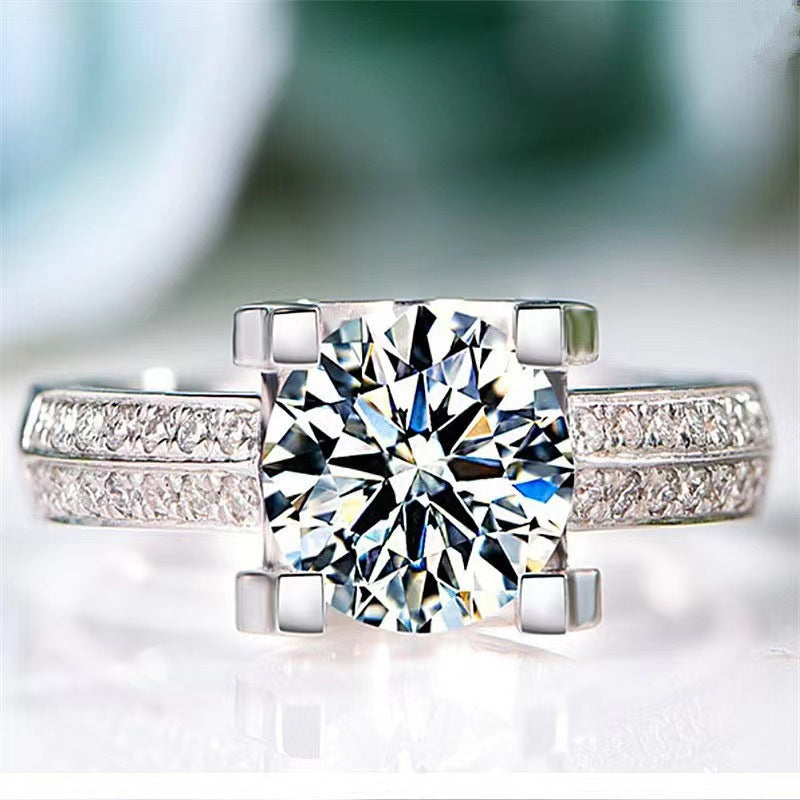 Broadcast Fashion Luxury Female Eight Hearts Arrows Ring