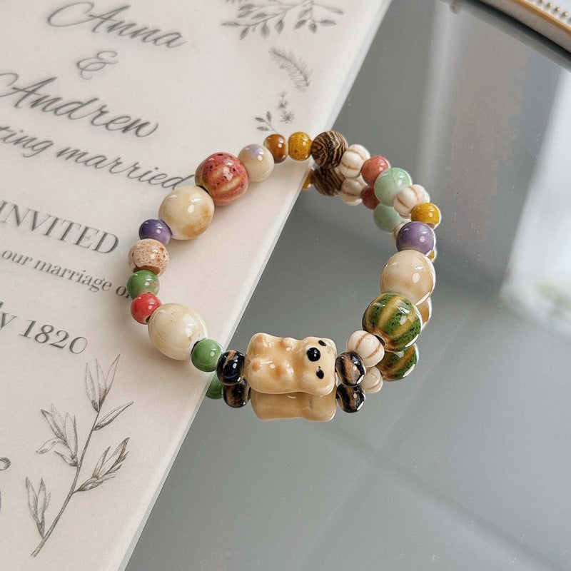 Ceramic Gift Chinese Style Cat's Paw Bracelets