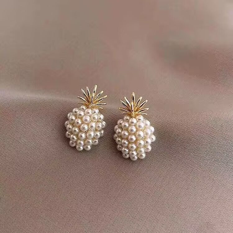 Women's Version Of Style Pearl Pineapple Small Simple Fresh Cold For Stud Earrings