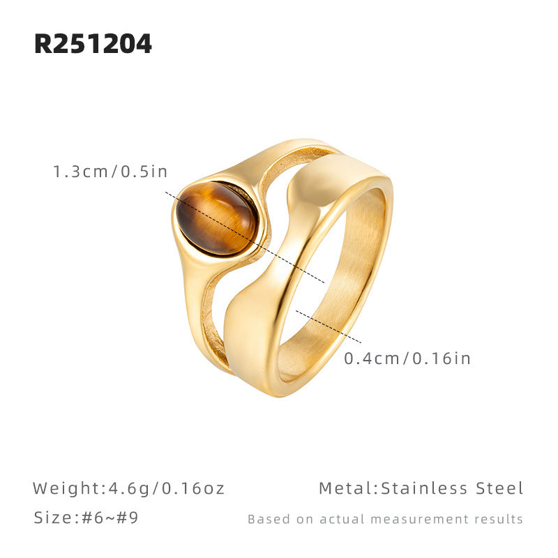 Cool Style Light Luxury White Shell Female Design High-grade Exquisite Ring