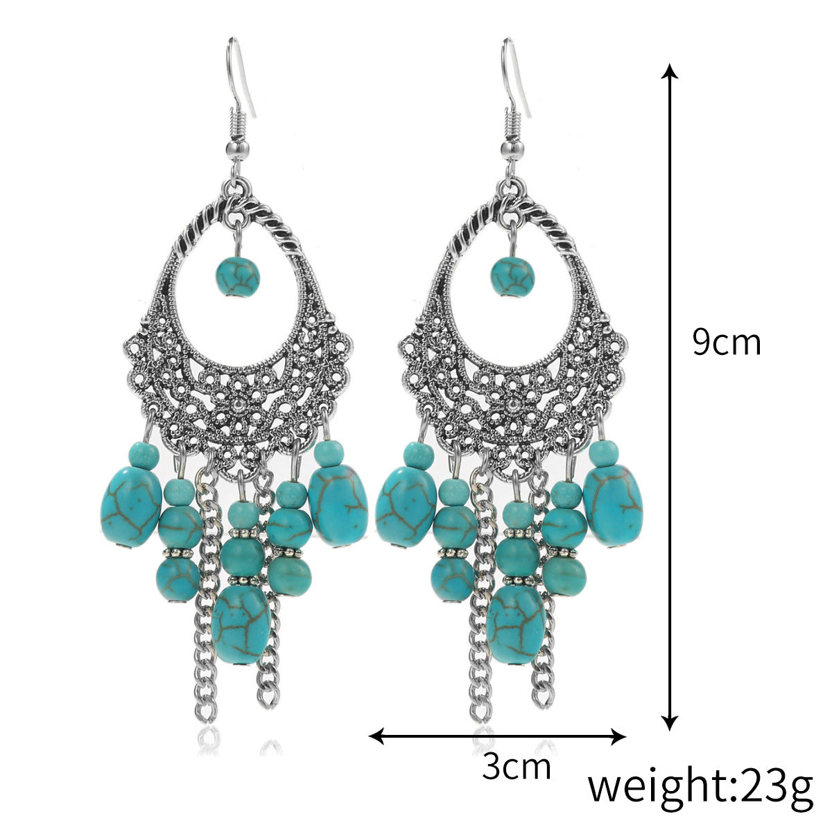 Women's Turquoise High-grade Retro Ethnic Style Fashion Earrings