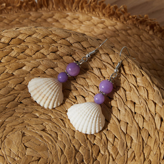 Women's Personalized Conch Natural Stone Shell Simple Earrings