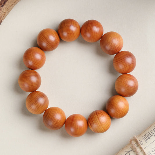 Men's Arborvitae High Oil Red Horizontal Pattern Old Materials Rosary Bracelet