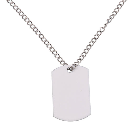 Stainless Steel Dog Tag Back Mirror Personalized Necklace