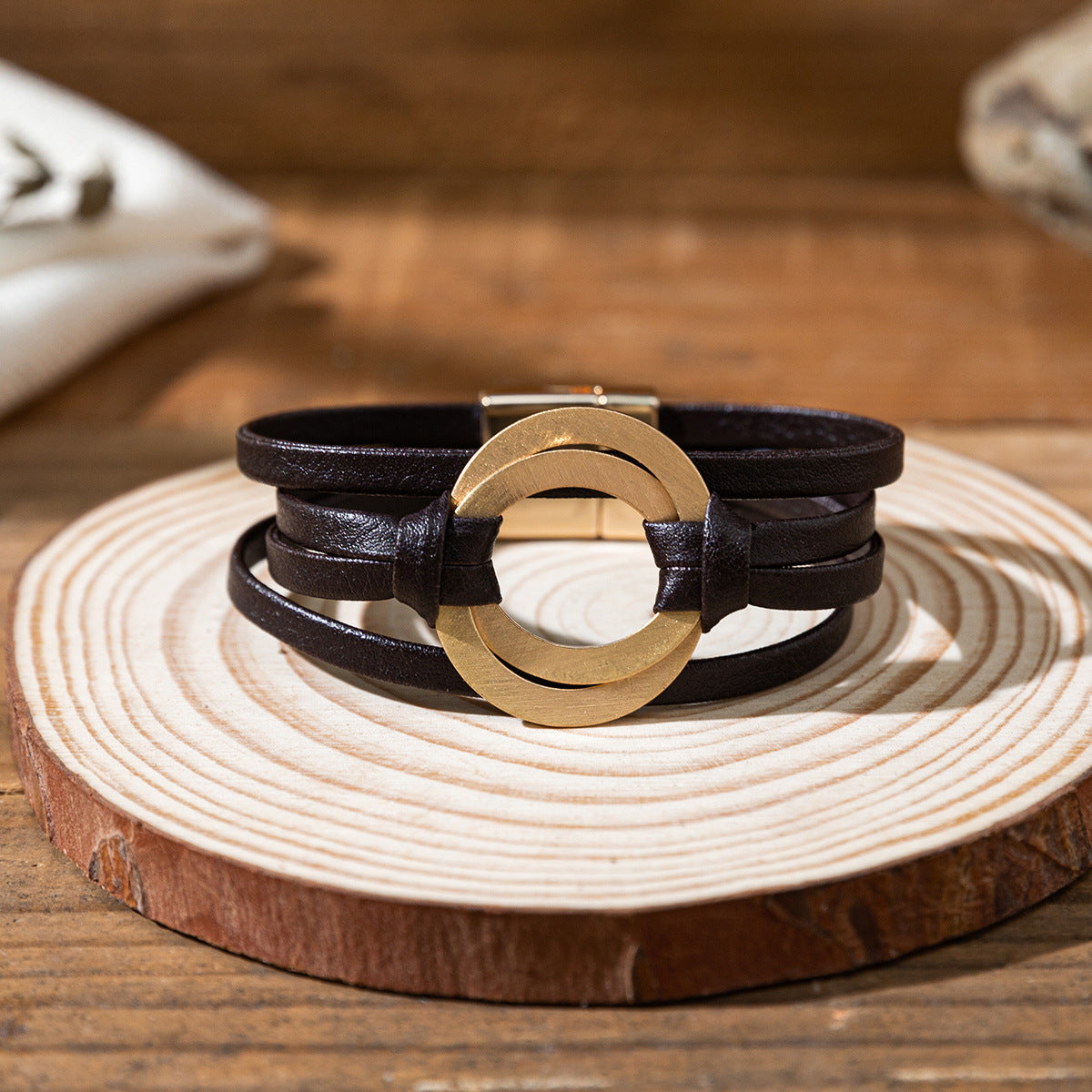 Twin Sense Leather Female Style Niche Design Bracelet
