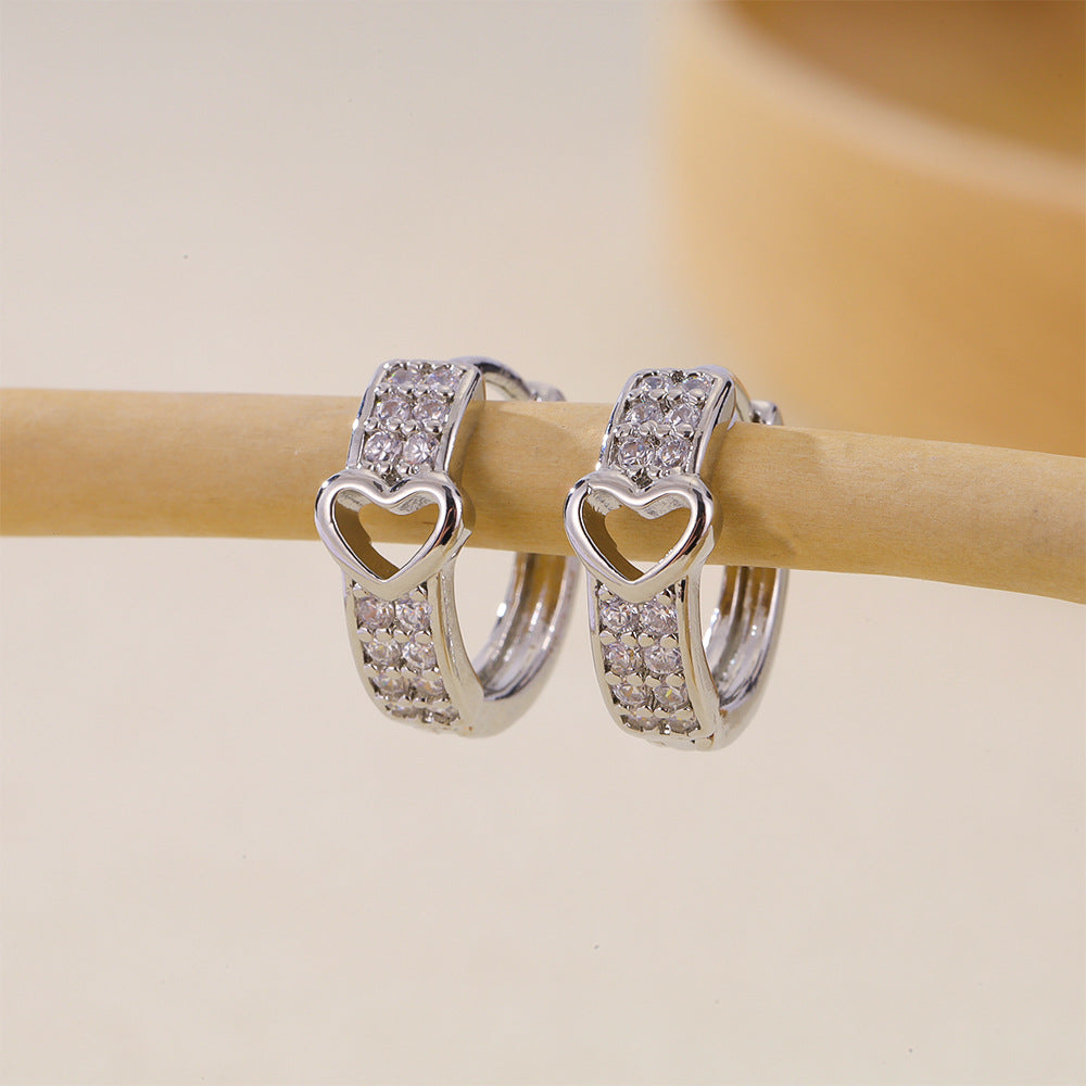 Women's Selection Fashionable Multi Zircon Inlaid Zirconium Earrings