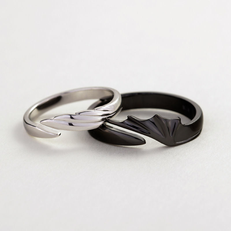 Women's & Men's Finger One Pair Open Fashion Simple Black White Rings