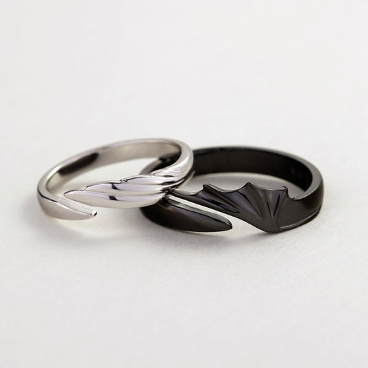 Women's & Men's Finger One Pair Open Fashion Simple Black White Rings