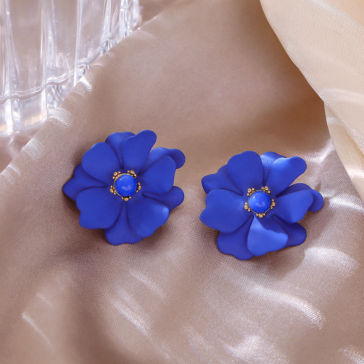 Flower Niche Trendy Sier Needle High Sense Graceful Stud Earrings