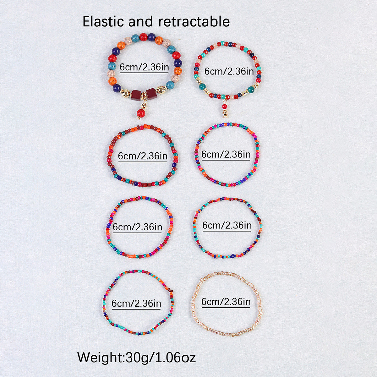 Beautiful Women's Bohemian Design Bead Elastic Bracelet