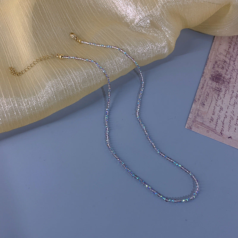 Steel Imitation Crystal Hardware Ni Gao Ye Temperament Show Necklaces