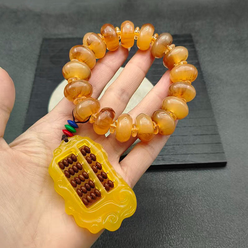 Imitation Horn Round Beads Abacus With Pendants