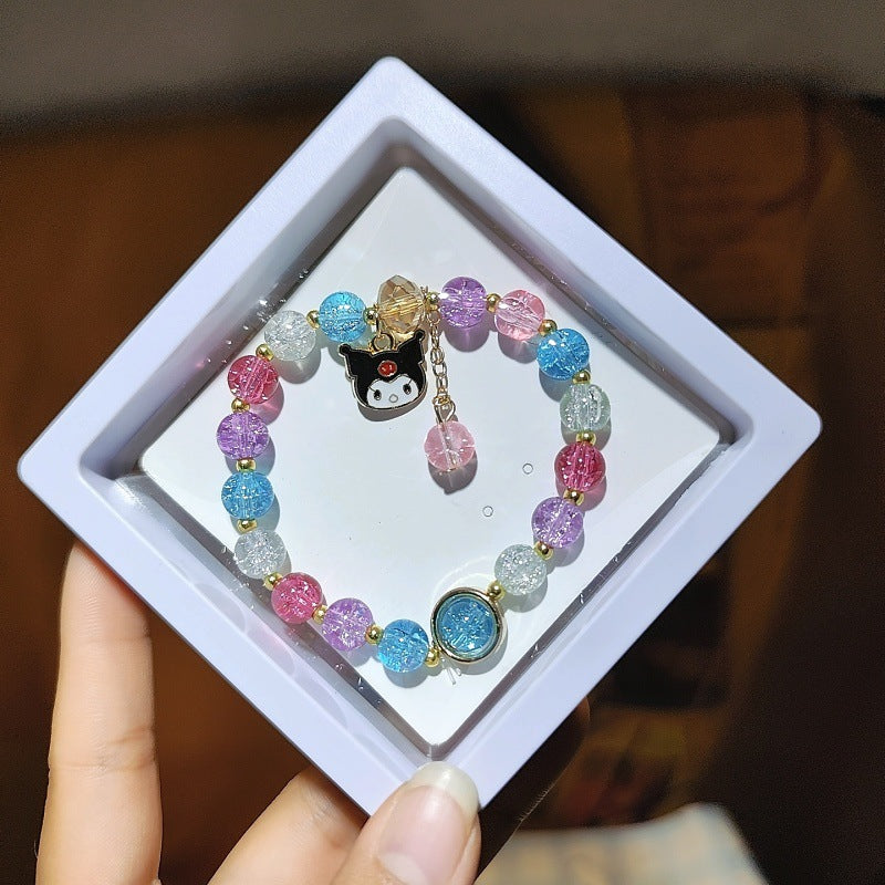 Cartoon Crystal Colored Glaze Flower Beaded Colorful Gift Box Bracelets