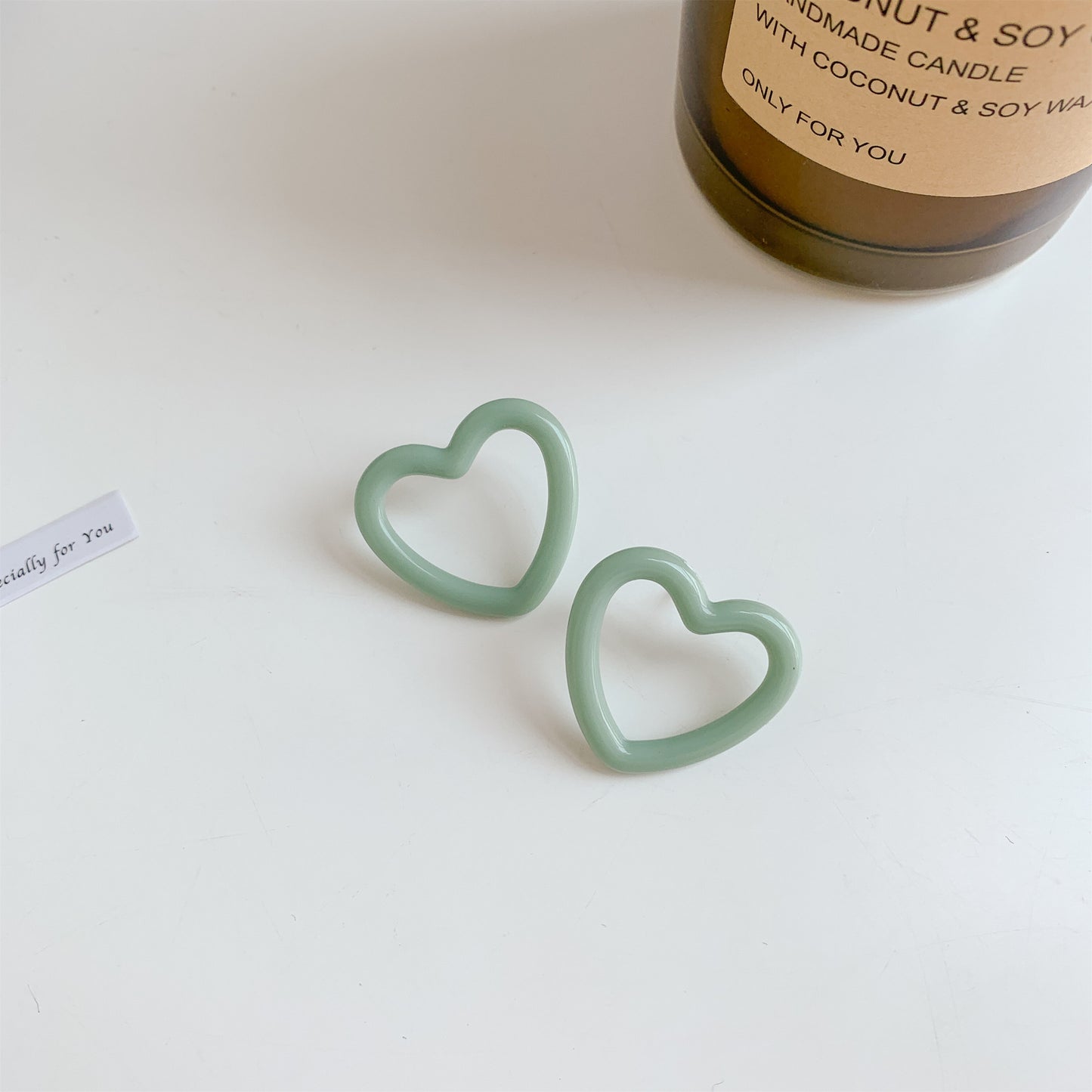 Love Heart Female Sweet Style Minimalist Design Earrings
