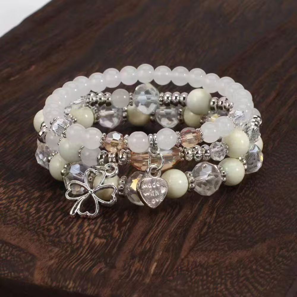 Elegant Slouchy Bohemian Elastic Glass Beads Bracelets